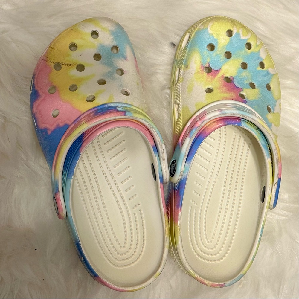 Tie dye Crocs